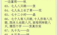 字谜有哪些